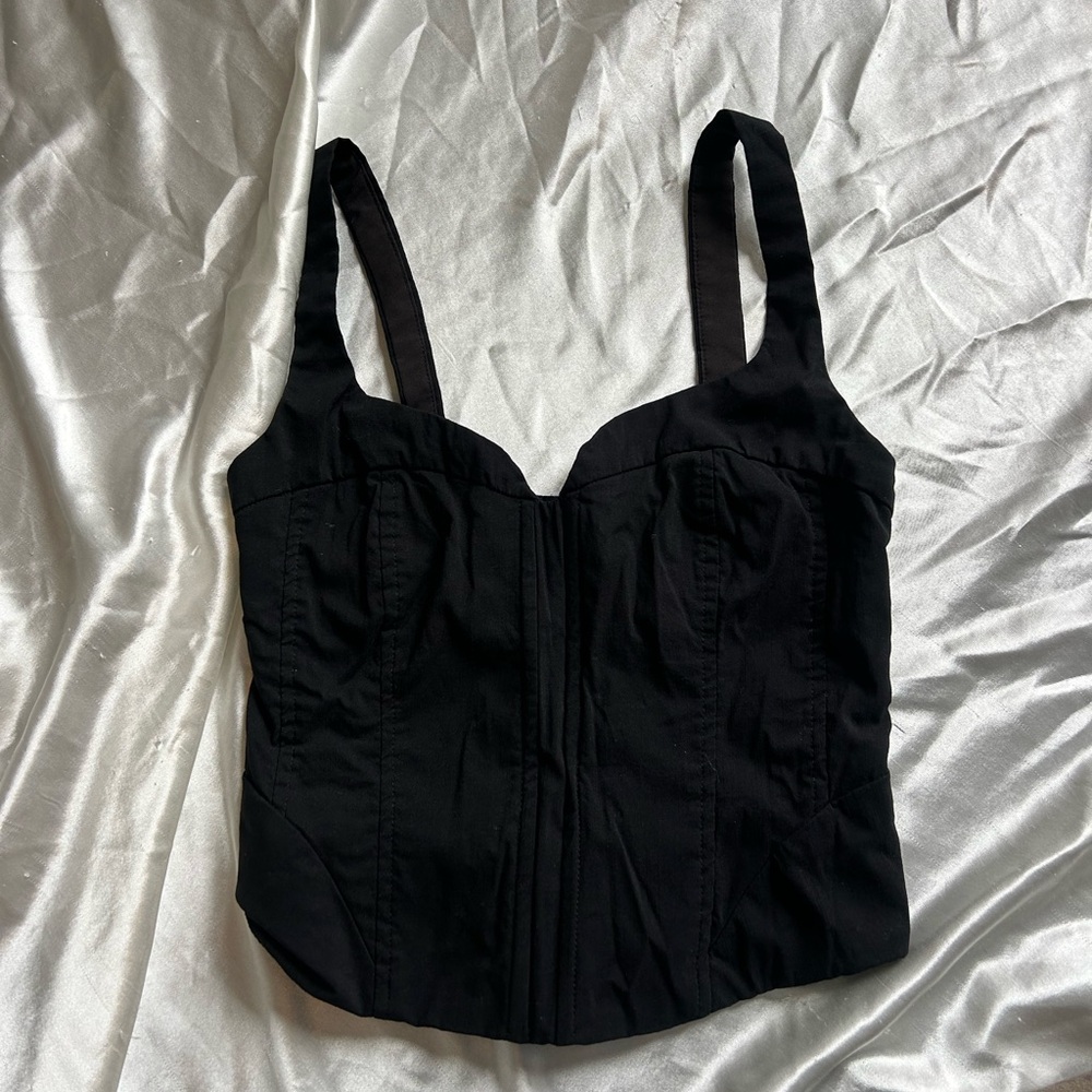 Reformation Black Corset Top